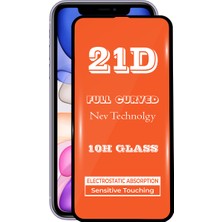 KZY Apple iPhone 11 Tam Kaplayan 21D Temperli Ekran Koruyucu Cam Şeffaf