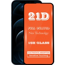 KZY Apple iPhone 12 Pro Max Tam Kaplayan 21D Temperli Ekran Koruyucu Cam Şeffaf