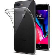 KZY Apple iPhone 8 Plus Kılıf Şeffaf Silikon Kapak ve Ekran Koruyucu Set Şeffaf
