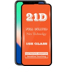 KZY Apple iPhone X Tam Kaplayan 21D Temperli Ekran Koruyucu Cam Şeffaf