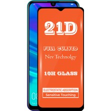 KZY Huawei P Smart 2019 Tam Kaplayan 21D Temperli Ekran Koruyucu Cam Şeffaf