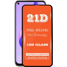 KZY Huawei P40 Lite Tam Kaplayan 21D Temperli Ekran Koruyucu Cam Şeffaf