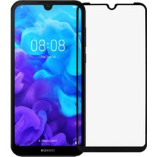 KZY Huawei Y5 2019 Tam Kaplayan Temperli Ekran Koruyucu Cam Şeffaf