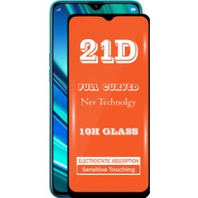 KZY Realme 5 Pro Tam Kaplayan 21D Temperli Ekran Koruyucu Cam Şeffaf
