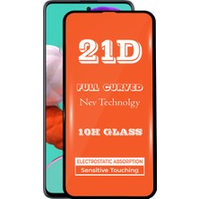 KZY Samsung Galaxy A51 Tam Kaplayan 21D Temperli Ekran Koruyucu Cam Şeffaf