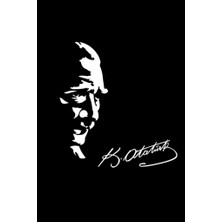 Hellove Atatürk Imza Oto Sticker 20 cm Kemal Atatürk Imzası