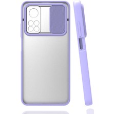 noktaks - Xiaomi Mi 10T 5G - Kılıf Slayt Sürgülü Arkası Buzlu Lensi Kapak - Lila - T16229