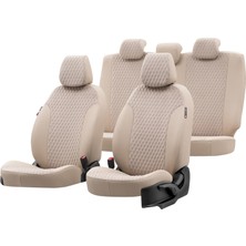 Otom Renault Trafic 2001-2014 2+1 (3 Kişi) Özel Üretim Koltuk Kılıfı Amsterdam Design Tay Tüyü Bej
