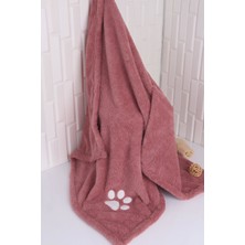 Baveno Evcil Hayvan Kedi/köpek Kurulama Havlusu Pati Nakışlı Gül Kurusu