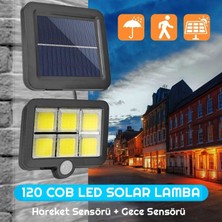 Exeo 120 Cob LED Solar Panel Güneş Enerjili 3 Mod Duvar Lambası