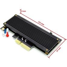 JustQuality M.2 NVMe (M-Key) to PCI-e 3.0 X4 Alüminyum Soğutuculu Dönüştürücü Çevirici Adaptör