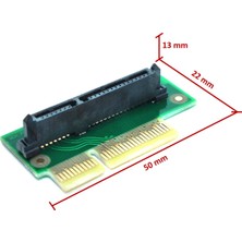 JustQuality PCI-e X4 to 90 Derece 7+15 Pin SATA Dönüştürücü Adaptör Kart