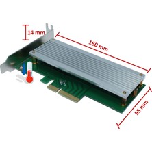 JustQuality 2013-2015 MacBook SSD to PCIe x4 Soğutuculu Çevirici Dönüştürücü Adaptör Kart