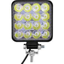 Ars Arsvision 16 LED Kare (1 Adet) Off Road Iş Makinası Çalışma Lambası Sis Farı