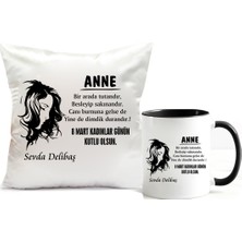 Nil Hediye 8 Mart Dünya Kadınlar Günü Kupa Bardağı ve Yastığı Hediye Seti