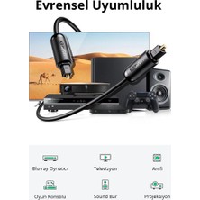 Ugreen Fiber Optik Ses Kablosu Siyah 1.5 Metre