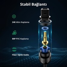 Ugreen Fiber Optik Ses Kablosu Siyah 1.5 Metre