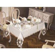 Çeyiz Diyarı Daisy Love Masa Örtüsü 26 Parça Krem