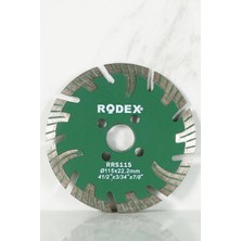 Rodex RRS115 Kanallı Turbo Elmas Kesme Diski Mermer, Tuğla, Granit, Taş 115mm