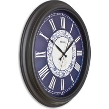 Regal Saat 9108 B2 Lacivert Kadran Siyah Duvar Saati