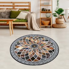 Bona Fortuna Etnik Desenli Renk Geçişli Dijital Baskı Yıkanabilir Kaymaz Taban Salon Halısı ve Yolluk