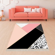 Bona Fortuna Geometrik Desenli Dijital Baskı Yıkanabilir Kaymaz Taban Modern Salon Halısı