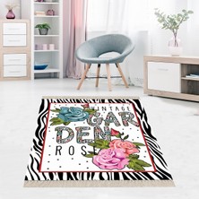 Bona Fortuna Jüt Hasır Kilim Görünümlü Dijital Baskılı Kaymaz Taban Yıkanabilir Modern Salon Halısı Antrasit