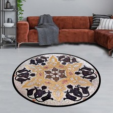 Bona Fortuna Mozaik Desenli Renk Geçişli Dijital Baskı Yıkanabilir Kaymaz Taban Salon Halısı ve Yolluk
