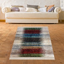 Bona Fortuna Renk Bloklu Zigzag Desen Dijital Baskı Yıkanabilir Kaymaz Taban Modern Salon Halısı