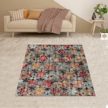 Bona Fortuna Yonca Desenli Dijital Baskı Yıkanabilir Kaymaz Taban Modern Salon Halısı Yolluk