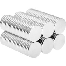 Mıknatıs Market 50 Adet 12 x 1,8 mm Yuvarlak Güçlü Neodyum Mıknatıs Çap 12 mm Kalınlık 1,8 mm