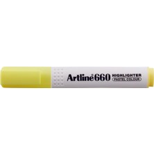 Artline 660 Fosforlu Kalem Kesik Uç:1,0-4,0mm Pastel Yellow