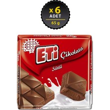 Eti Sütlü Kare Çikolata 65 g x 6 Adet