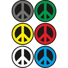 Sticker Atölyesi Peace Barış Sembol Sticker - 20681 ( 6'lı Paket )