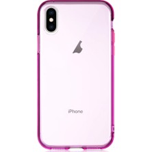CaseArt Apple iPhone x Kılıf Renkli Şeffaf Kapak - Mor