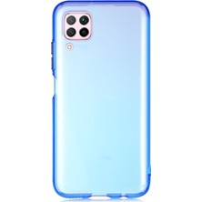 CaseArt Huawei P40 Lite Kılıf Renkli Şeffaf Kapak - Mavi