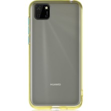 CaseArt Huawei Y5P Kılıf Renkli Şeffaf Kapak - Sarı