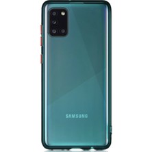 CaseArt Samsung Galaxy A31 Kılıf Renkli Şeffaf Kapak - Yeşil