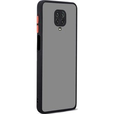 CaseArt Xiaomi Redmi Note 9 Pro Kılıf Kamera Korumalı Slikon Kenarlı Renkli Düğmeli Mat Arka Kapak - Siyah