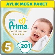 Prima Premium Care Bebek Bezi Beden:5 (11-16KG) Junior 201  Aylık Mega Pk