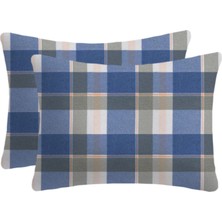 Lief Home  Pamuklu Flanel ( Pazen ) Kumaşından Fermuarlı Yastık Kılıfı | 50X70 ( 2 Adet )