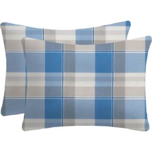 Lief Home  Pamuklu Flanel ( Pazen ) Kumaşından Fermuarlı Yastık Kılıfı | 50X70 ( 2 Adet )
