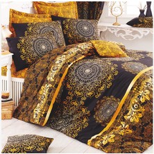 Çeyiz Diyarı Osmanlı %100 Pamuk Çift Kişilik Nevresim Takımı Sarı