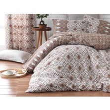 Çeyiz Diyarı Alize %100 Pamuk Çift Kişilik Nevresim Takımı Kahve