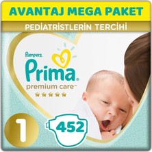 Prima Premium Care Bebek Bezi Beden:1 (2-5 kg) Yeni Doğan 452'li Avantaj Mega Pk