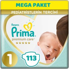 Prima Premium Care Bebek Bezi Beden:1 (2-5 kg) Yeni Doğan 113'lü Mega Pk