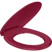Rona Parlak Bordo Tisa Thermoplast Standart Klozet Kapağı (Üstten Monte)