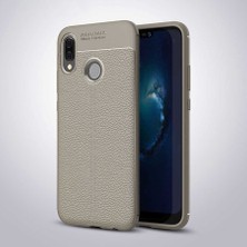 Kilifone - Huawei P20 Lite - Kılıf Deri Görünümlü Auto Focus Karbon Niss Silikon Kapak