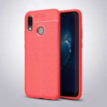 Kilifone - Huawei P20 Lite - Kılıf Deri Görünümlü Auto Focus Karbon Niss Silikon Kapak