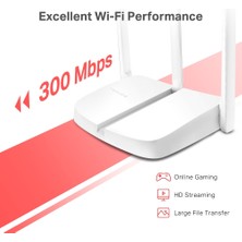 Mercusys MW306R, 300 Mbps, Ebeveyn Denetimleri, All-in-one( Router, Access Point, Range Extender, WISP) Modları , Mobil Uygulama ile Kolay Kurulum, Kablosuz N Router